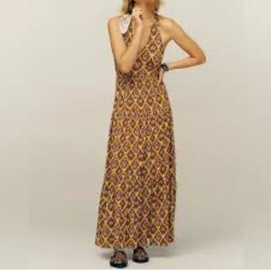 Anthropologie Maeve Luella tiered maxi dress Boho Hippie Fall Medium
